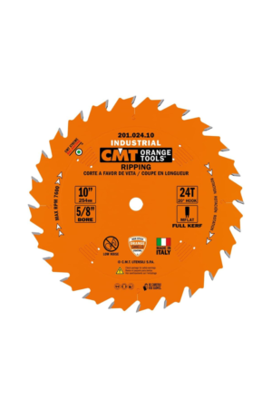 HOJA DE SIERRA INDUSTRIAL 10" 24T EJE 5/8" CMT 201.024.10