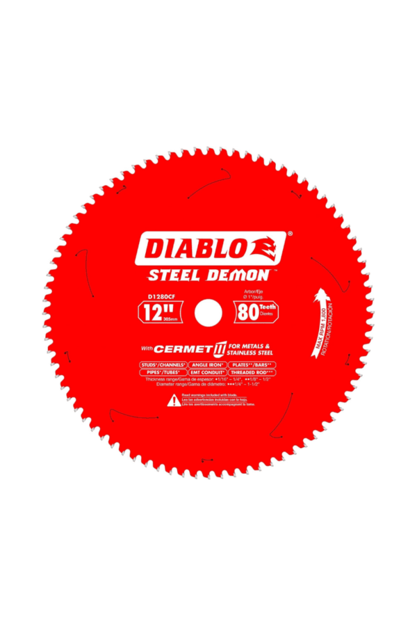 HOJA DE SIERRA 12X80T DIABLO CORTE EN METAL DELGADO DIABLO D1280CF