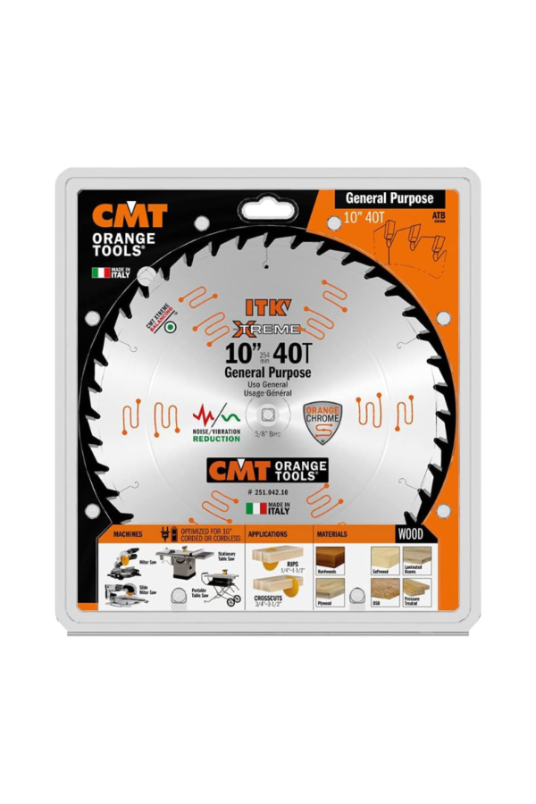 HOJA DE SIERRA 10"40T EJE 5/8"USO GENERAL CMT 251.042.10