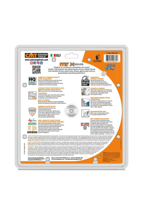 HOJA DE SIERRA 10"40T EJE 5/8"USO GENERAL CMT 251.042.10