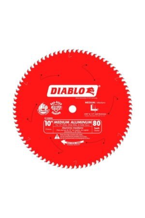 DIABLO - HOJA DE SIERRA PARA ALUMINIO MEDIO - 10 PULG 80 DIENTES TCG, EJE 5/8