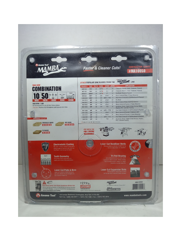 Hoja Sierra Amana Tool MA10050 Mamba 10" 50T